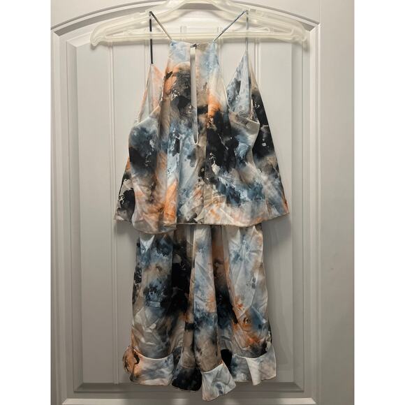 Tyche Women’s Sleeveless Watercolor Summer V-Neck Romper Size M Multicolor - Picture 5 of 5